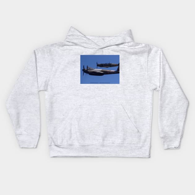 DH 98 Mosquito and Bf-109E3 fly-by Kids Hoodie by acefox1